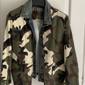 Jean jacket/blazer combo, camp, sz XL